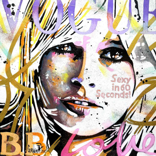Brigitte Bardot, vogue, purple and gold version