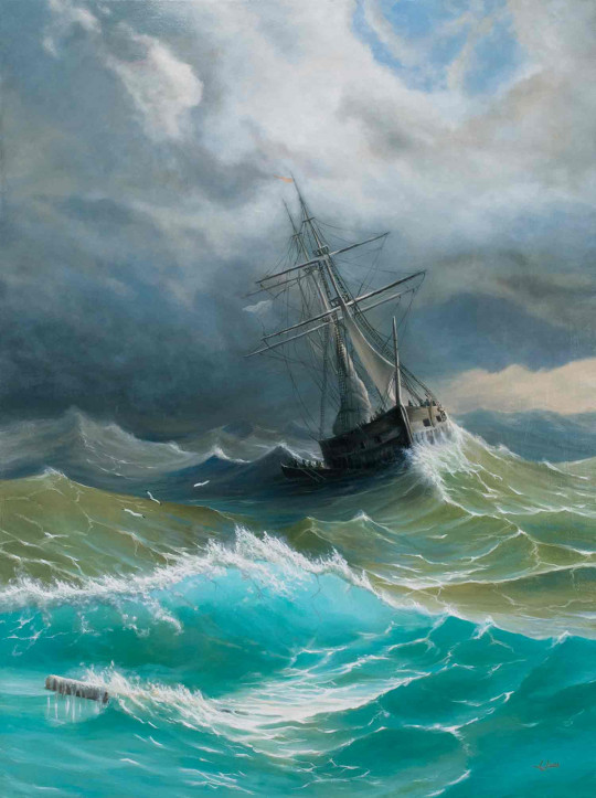 Ship in the Stormy Sea
