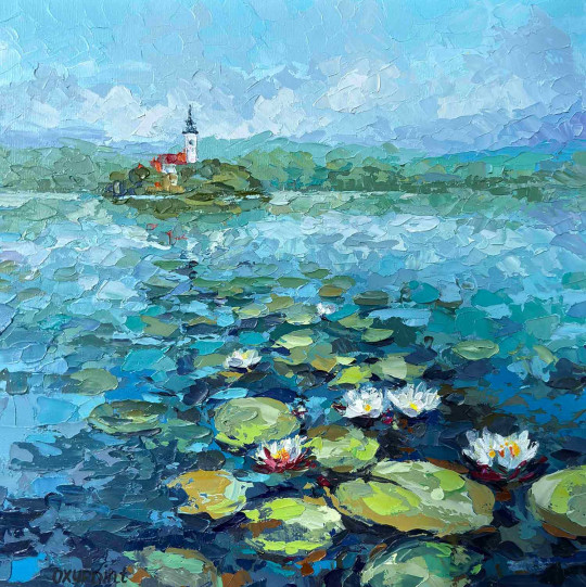 Water lilies on Lake Bled