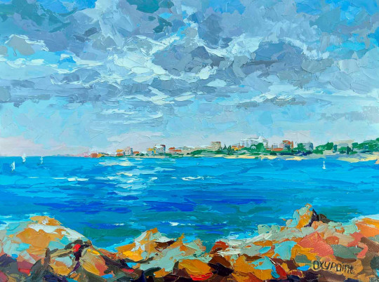 Stones, sea and clouds