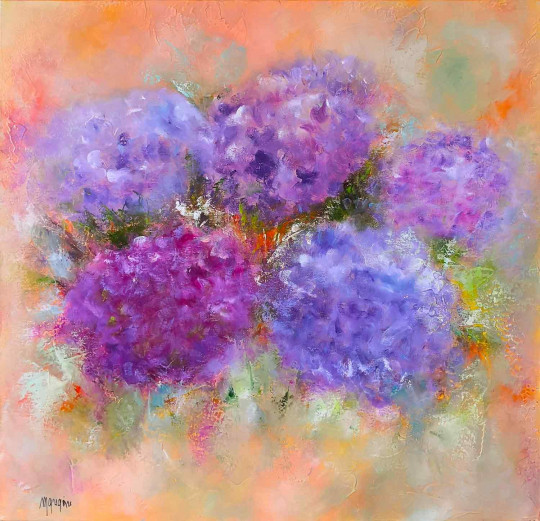 Harmonie d’hortensias violets