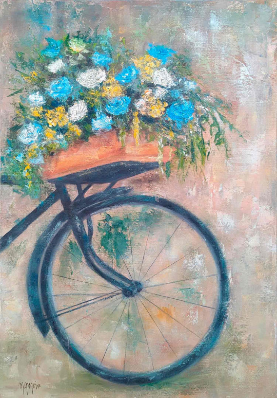Fleurs et vélo