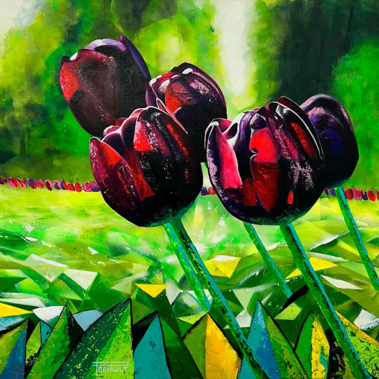 Les 5 tulipes bordeaux