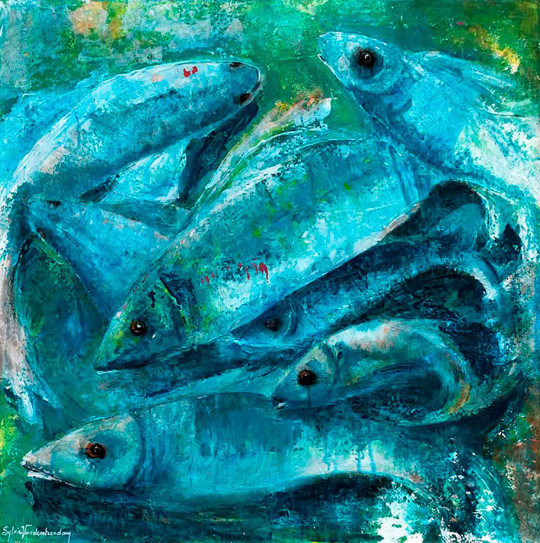La mêlée bleue - série Mer et poissons